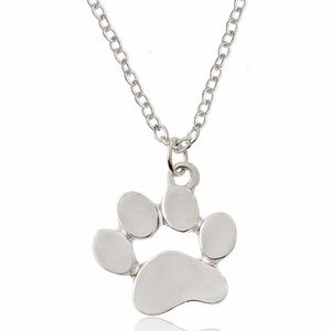 Pet Dogs Footprints Cat Paw Pendant Chain Necklace
